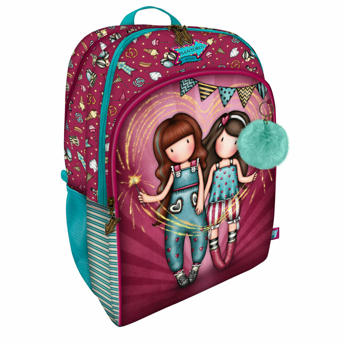 Ghiozdan Gorjuss Fireworks Castaniu 34.5 x 43.5 x 22 cm - Birou și papetărie, Material școlar și educațional