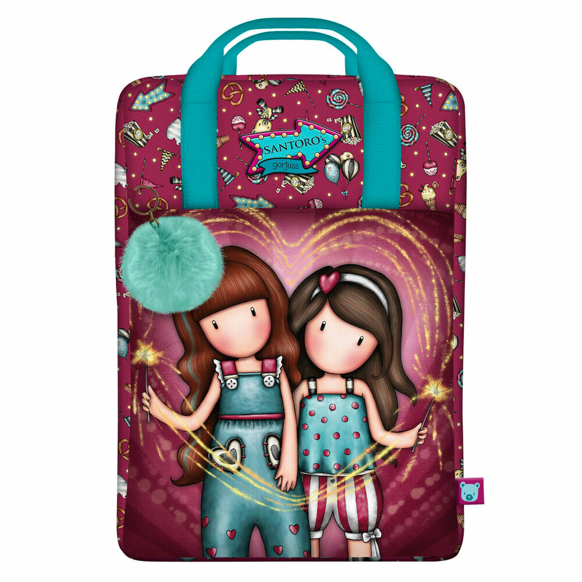 Ghiozdan Gorjuss Fireworks Castaniu 25 x 36 x 10 cm - Birou și papetărie, Material școlar și educațional