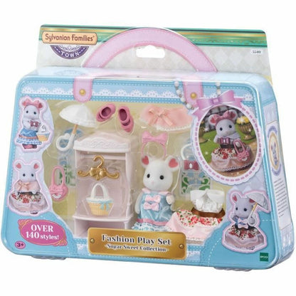 Playset Sylvanian Families The fashion suitcase and big sister marshmallow mouse For Children - Jucarii si jocuri, Păpuși și figurine