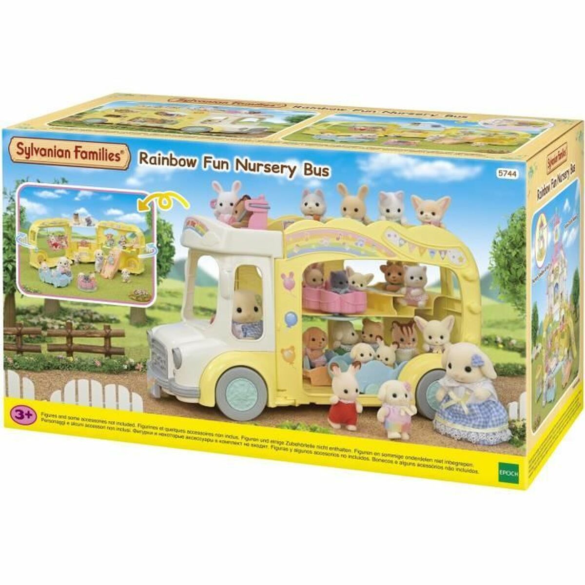 Accesorii pentru căsuțe de păpuși Sylvanian Families 5744 Rainbow Fun Nursery Bus - Jucarii si jocuri, Păpuși și accesorii