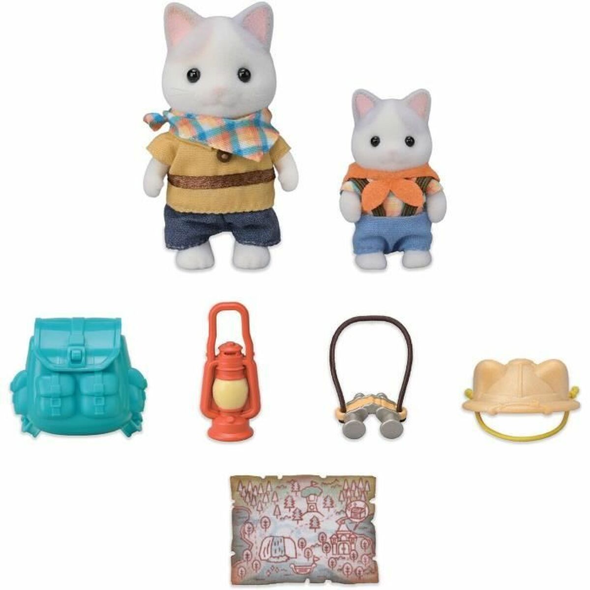 Playset Sylvanian Families Son and Baby Cat Latte - Secret Forest Adventure - Jucarii si jocuri, Păpuși și figurine