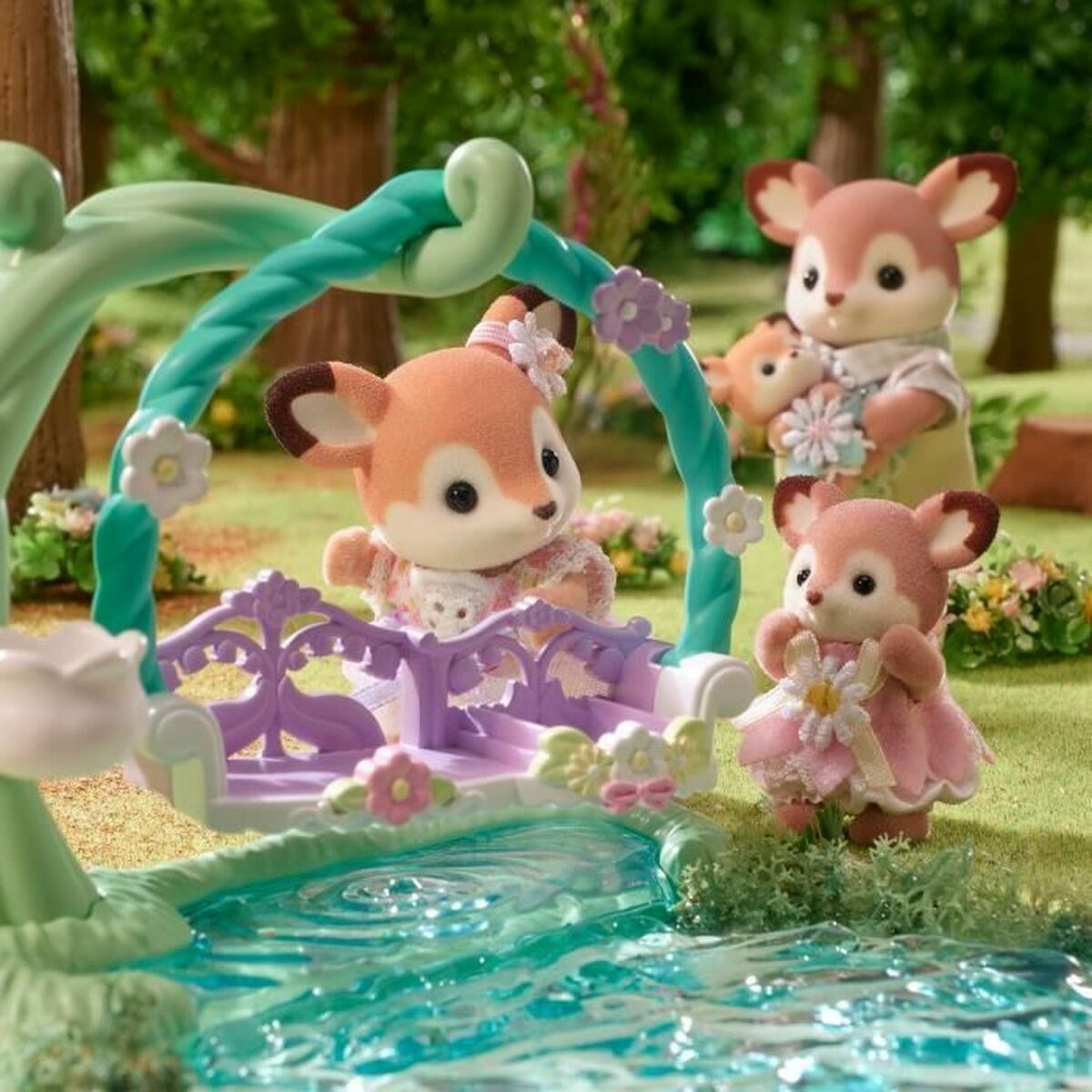 Figura îmbinată Sylvanian Families Ciervo bebé y columpio animale - Jucarii si jocuri, Păpuși și figurine