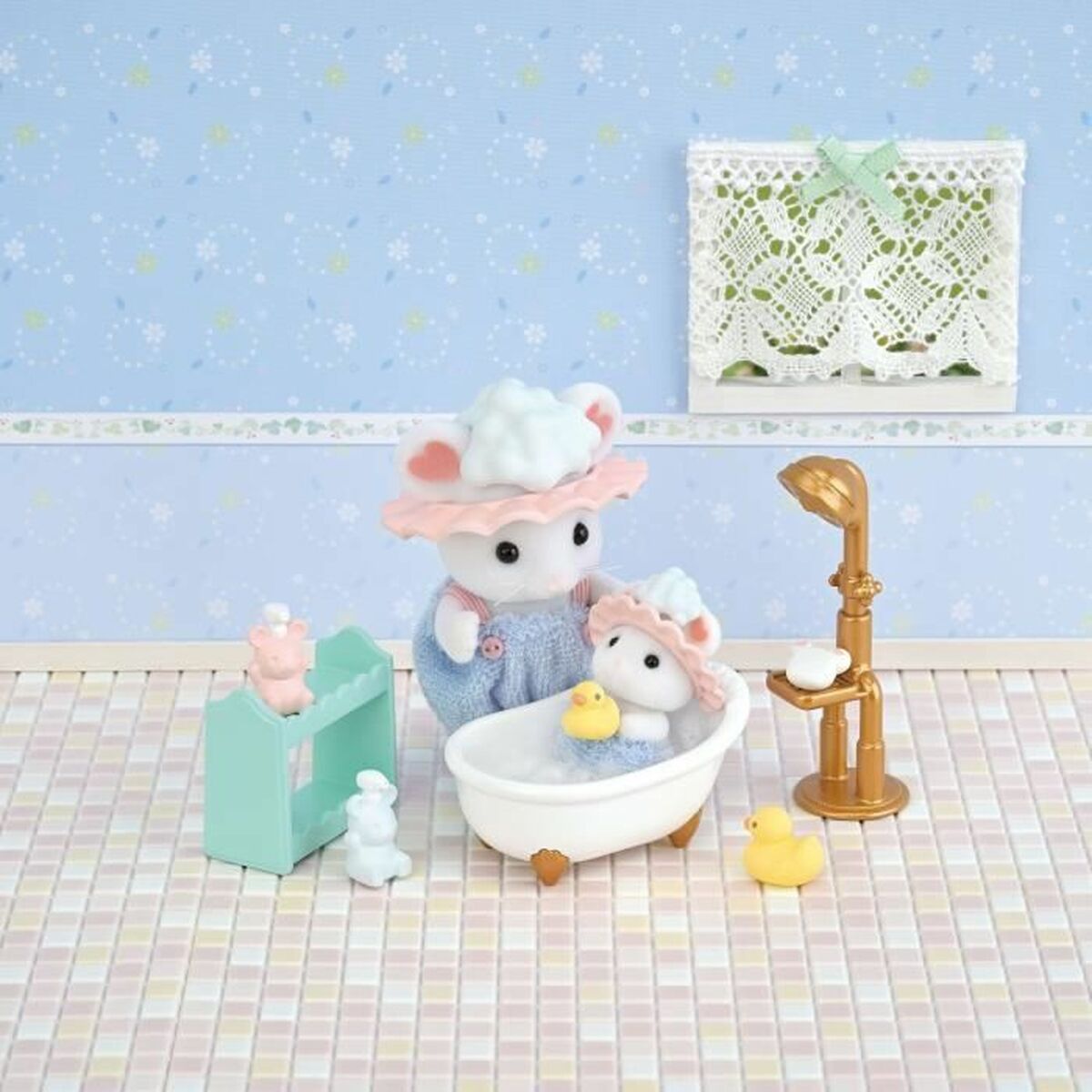 Figura îmbinată Sylvanian Families Baño de malvaviscos de los hermanos ratones animale - Jucarii si jocuri, Păpuși și figurine