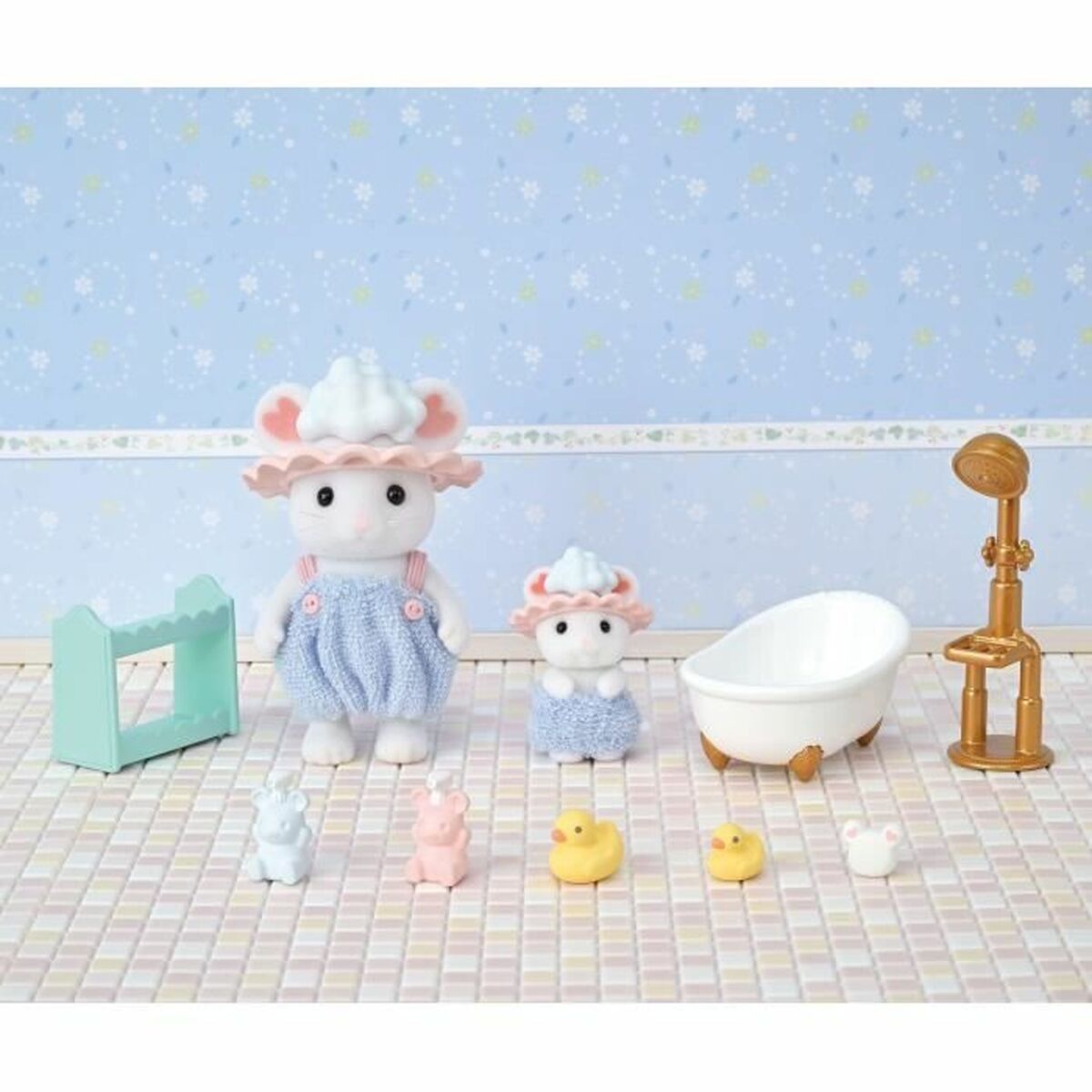 Figura îmbinată Sylvanian Families Baño de malvaviscos de los hermanos ratones animale - Jucarii si jocuri, Păpuși și figurine