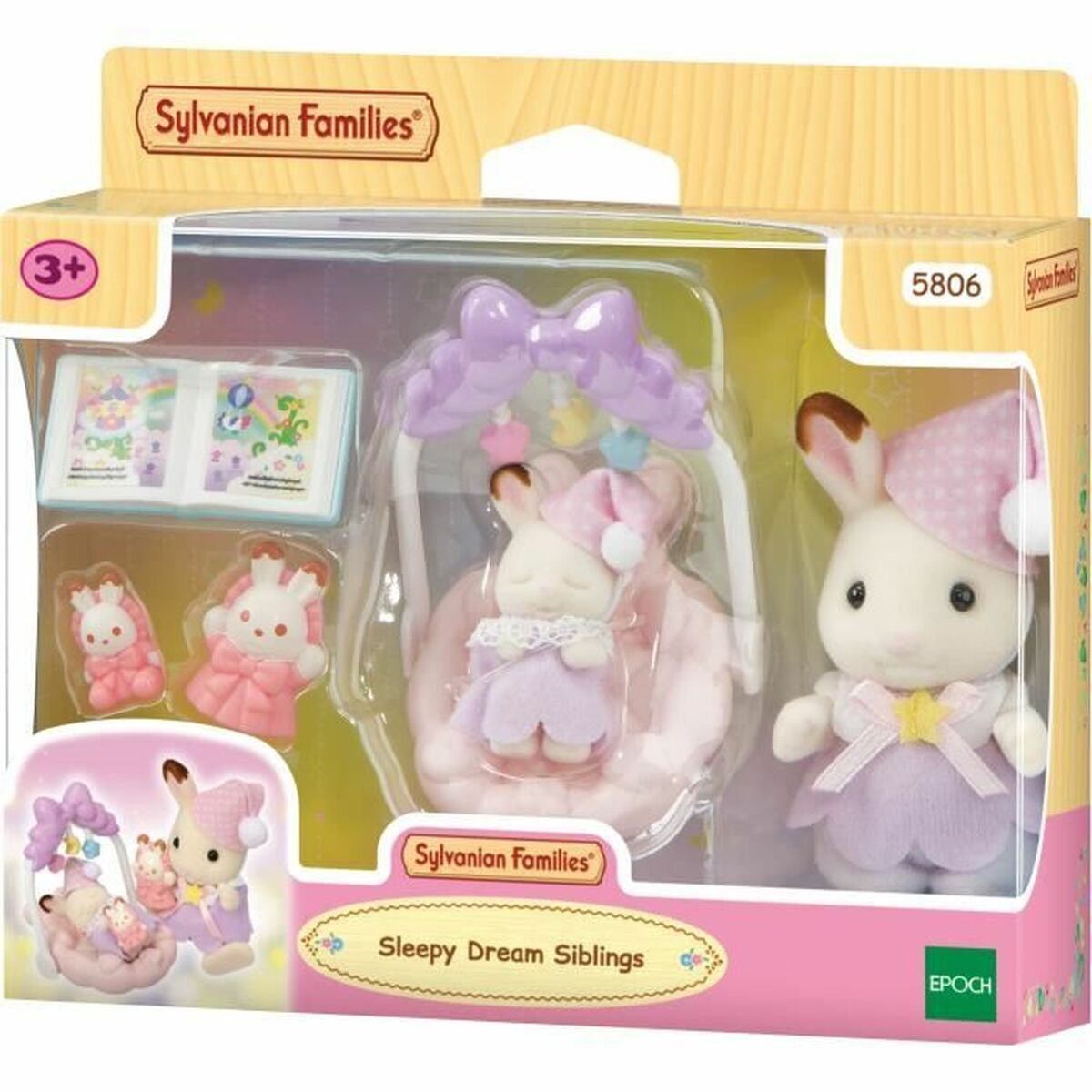 Figura îmbinată Sylvanian Families Las hermanas conejitas de chocolate: hora de dormir Fată - Jucarii si jocuri, Păpuși și figurine