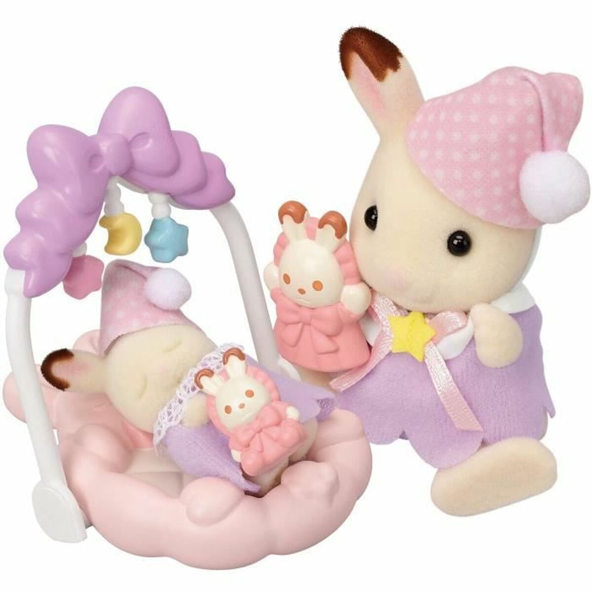 Figura îmbinată Sylvanian Families Las hermanas conejitas de chocolate: hora de dormir Fată - Jucarii si jocuri, Păpuși și figurine
