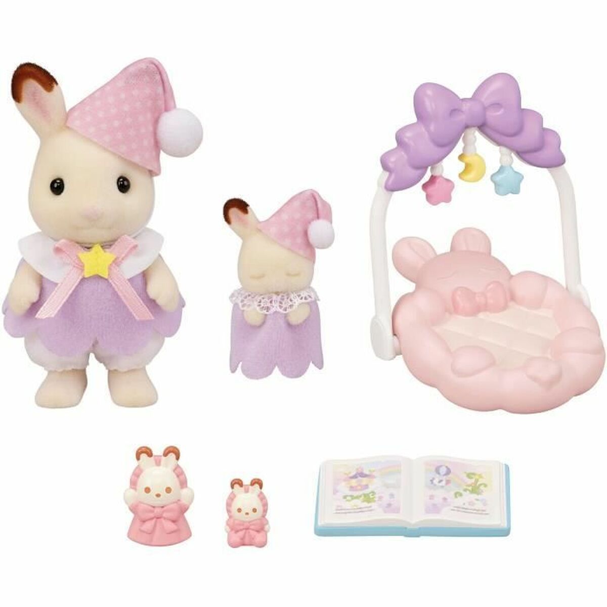 Figura îmbinată Sylvanian Families Las hermanas conejitas de chocolate: hora de dormir Fată - Jucarii si jocuri, Păpuși și figurine