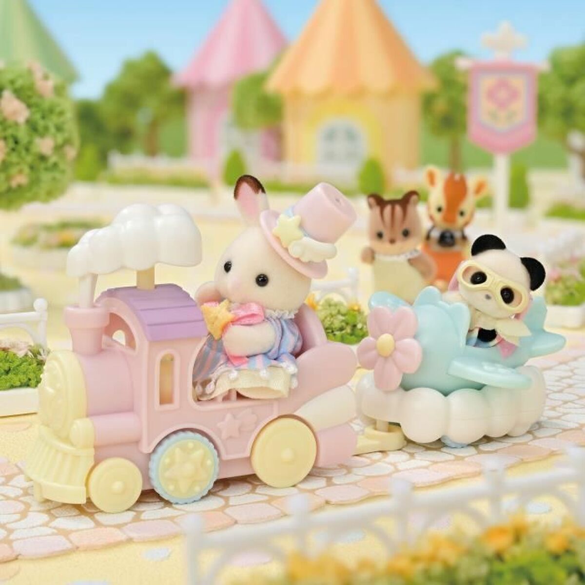 Playset Sylvanian Families Amusement Park Ride - Plane & Train Multicolor - Jucarii si jocuri, Păpuși și figurine
