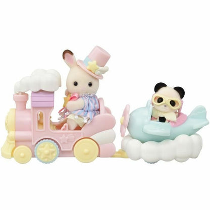 Playset Sylvanian Families Amusement Park Ride - Plane & Train Multicolor - Jucarii si jocuri, Păpuși și figurine