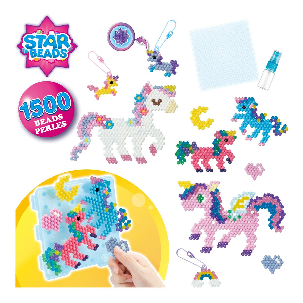 Mărgele Aquabeads Fairy Unicorns 1500 Piese - Jucarii si jocuri, Activități creative