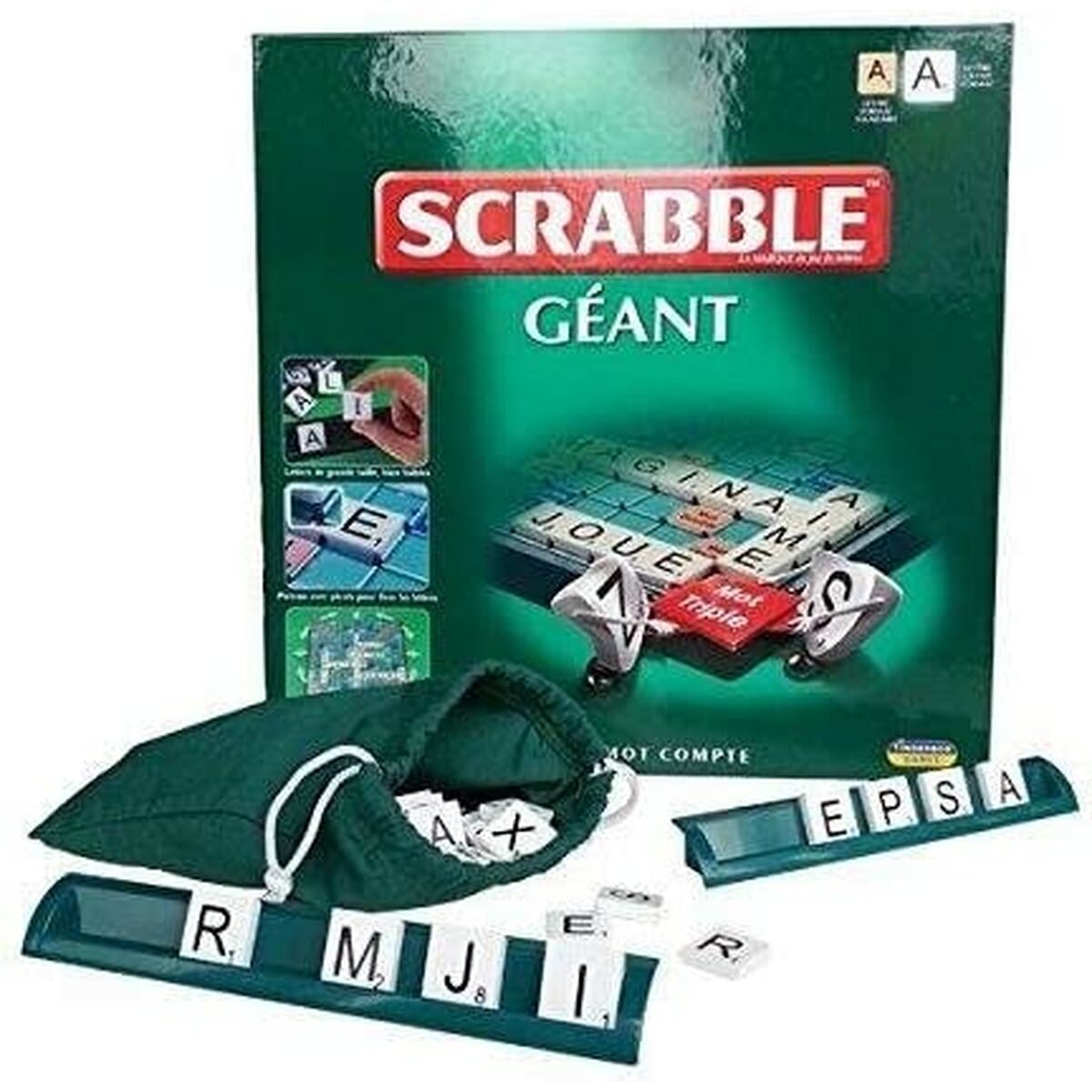 Joc de cuvinte Megableu Scrabble Geant Albastru (1 Piese) (FR) - Jucarii si jocuri, Jocuri și accesorii