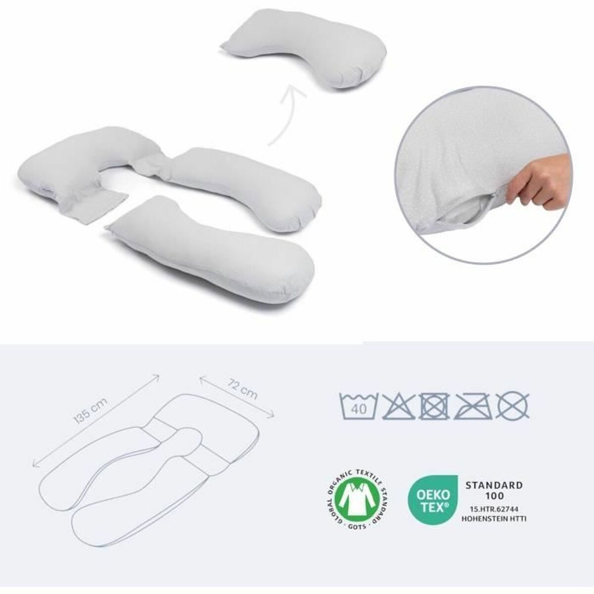 Breastfeeding Cushion Doomoo Gri XXL (2 Unități) - Bebelus, Alăptarea și hrănirea