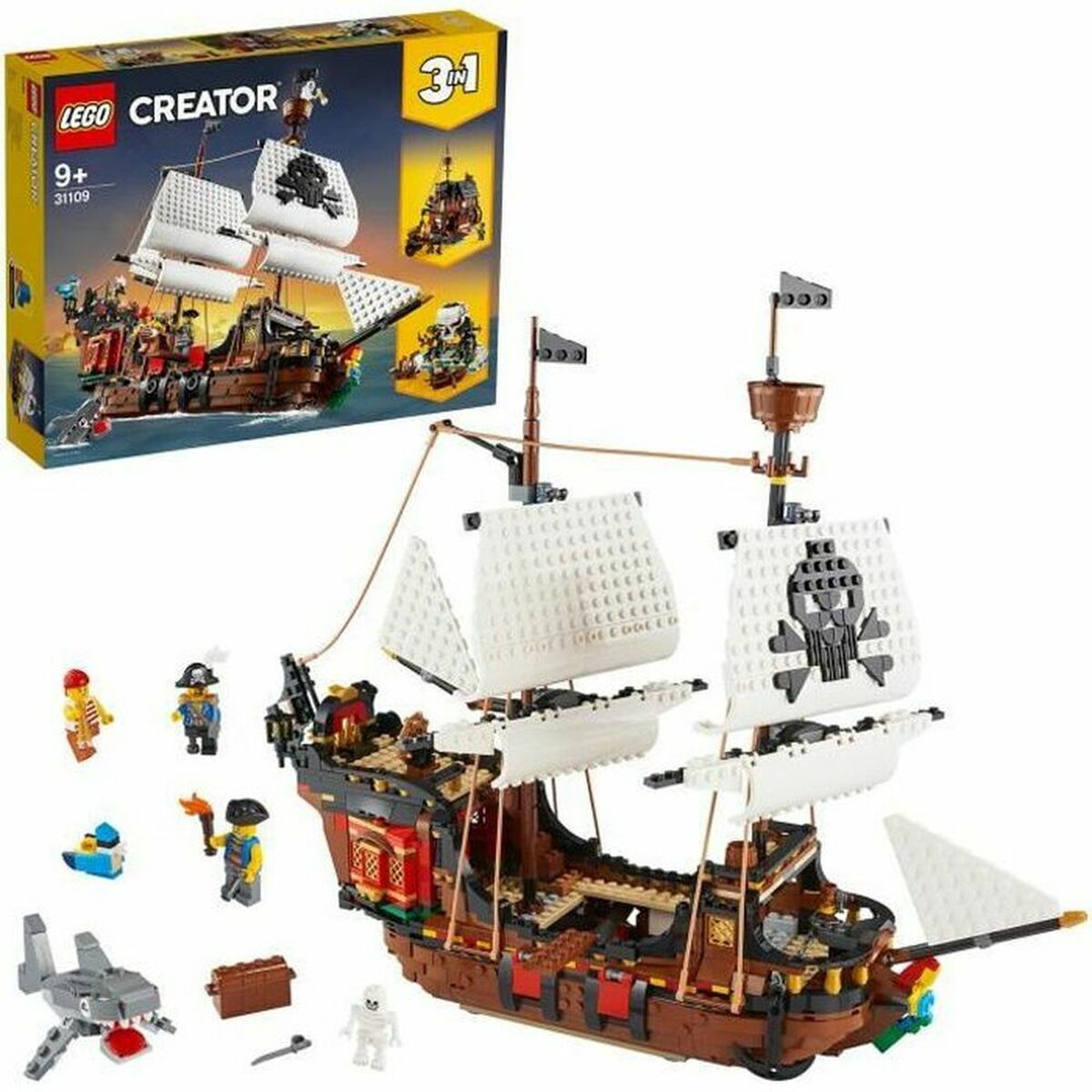 Set de Jucării cu Vehicule Lego Creator 31109 Pirate Ship 3 în 1 1260 Piese - Jucarii si jocuri, Păpuși și figurine