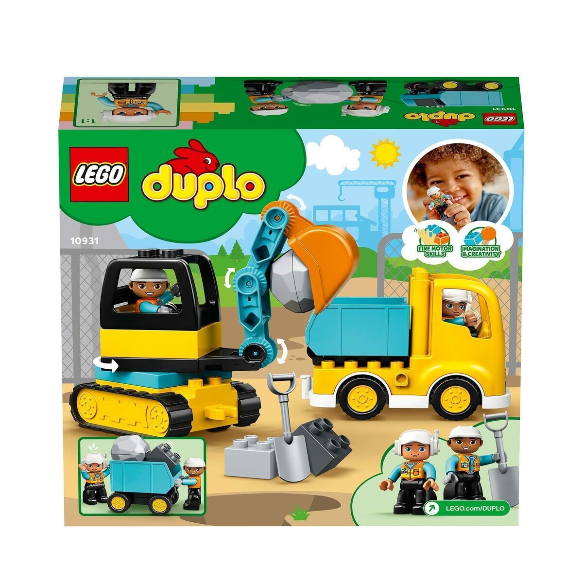 Playset Lego Construction 10931 Truck and Backhoe - Jucarii si jocuri, Păpuși și figurine