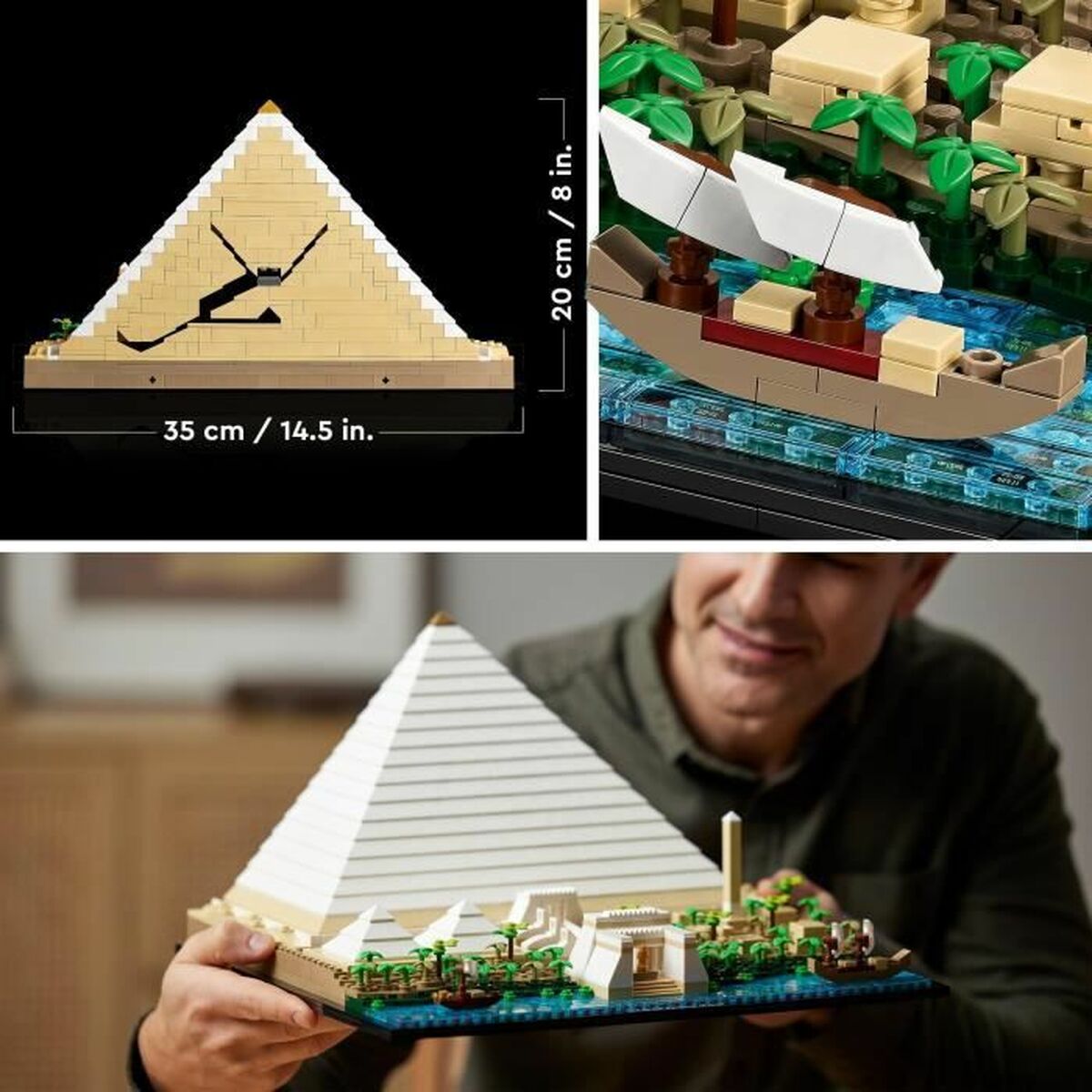 Playset Lego 21058 Architecture The Great Pyramid of Giza 1476 Piese - Jucarii si jocuri, Păpuși și figurine