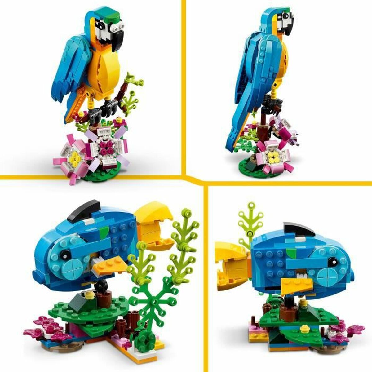 Set de Construcție Lego Creator 31136 Exotic parrot with frog and fish 3 în 1 253 Piese - Jucarii si jocuri