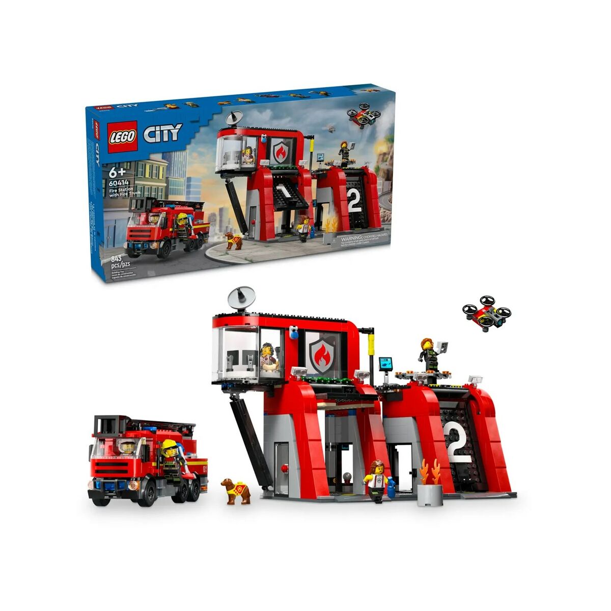 Playset Lego 60414 Fire station with Fire engine - Jucarii si jocuri, Păpuși și figurine
