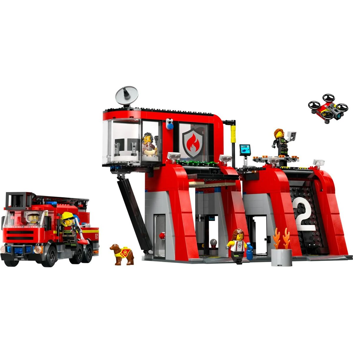 Playset Lego 60414 Fire station with Fire engine - Jucarii si jocuri, Păpuși și figurine