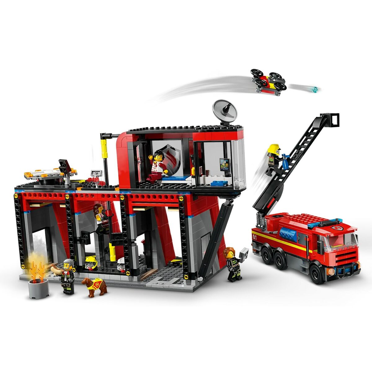 Playset Lego 60414 Fire station with Fire engine - Jucarii si jocuri, Păpuși și figurine