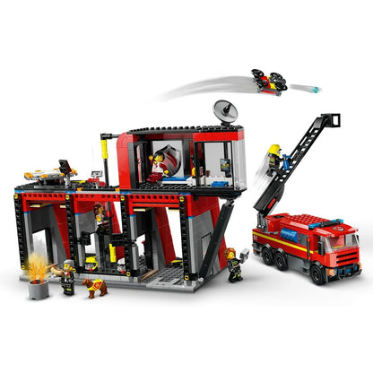 Playset Lego 60414 Fire station with Fire engine - Jucarii si jocuri, Păpuși și figurine