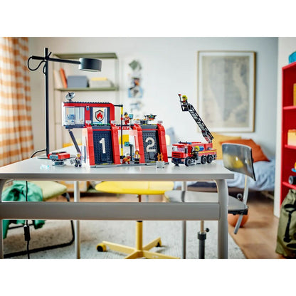 Playset Lego 60414 Fire station with Fire engine - Jucarii si jocuri, Păpuși și figurine