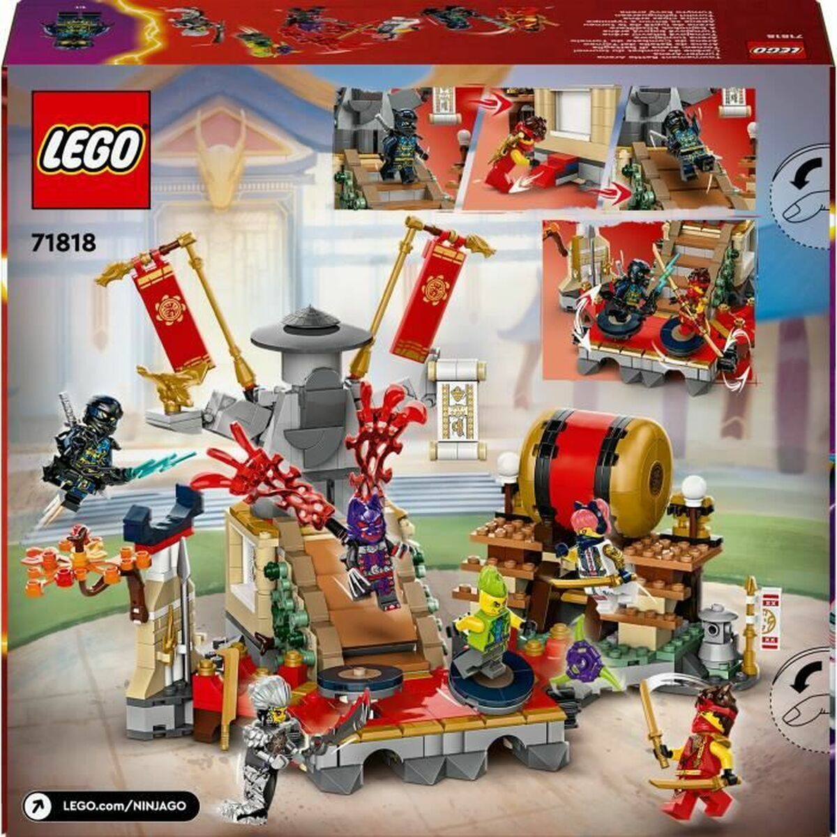 Set de Construcție Lego NINJAGO 71818 Tournament Battle Arena Multicolor 659 Piese - Jucarii si jocuri