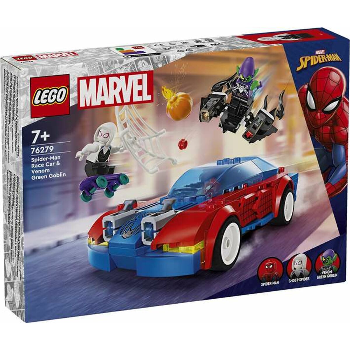Set de Construcție Lego Coche de Carreras de Spider-Man y Duende Verde Venomizado Multicolor - Jucarii si jocuri