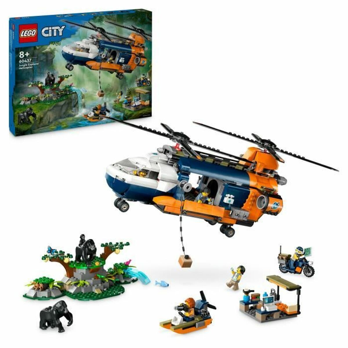 Set de Construcție Lego 60437 Jungle Explorer Helicopter Base Camp Multicolor - Jucarii si jocuri