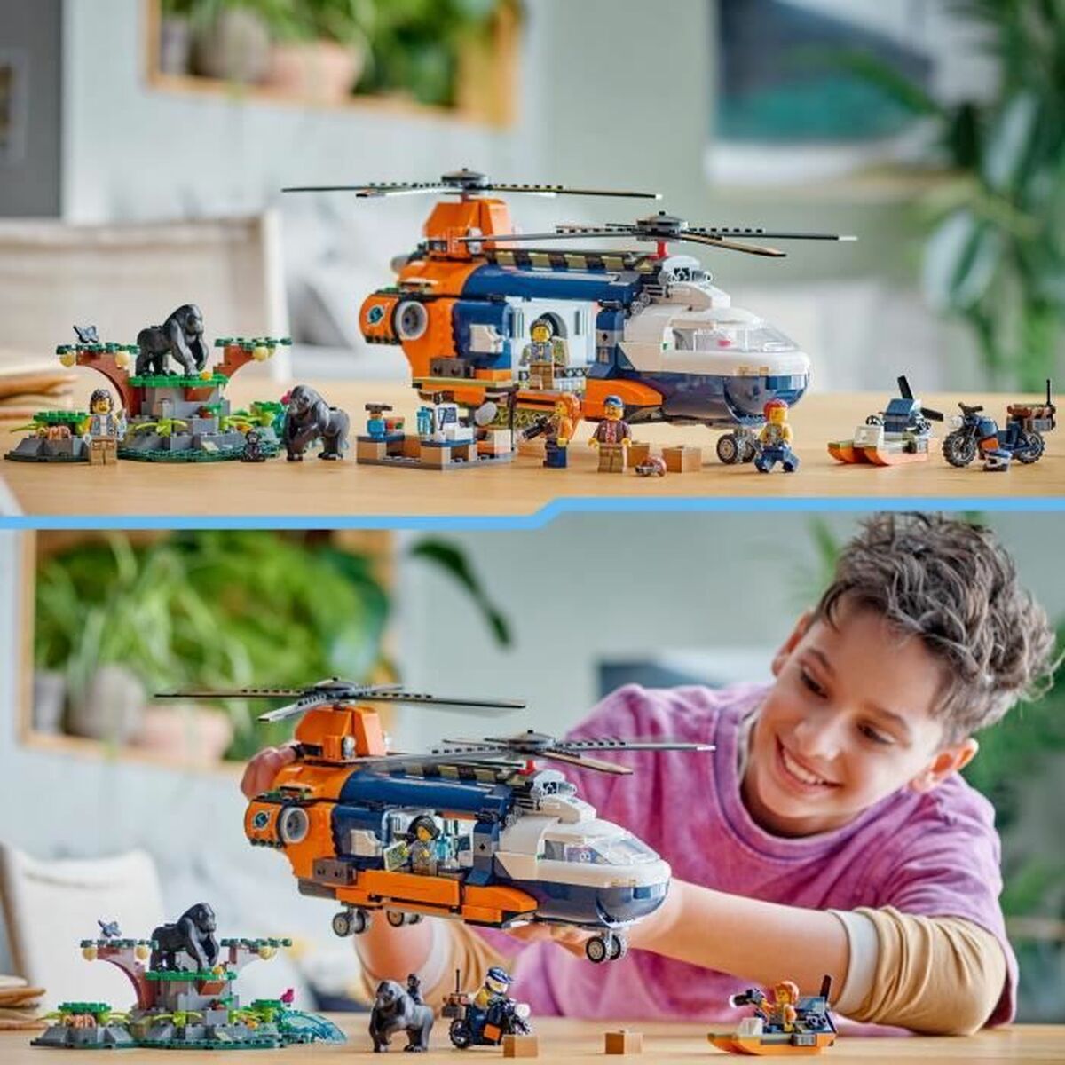 Set de Construcție Lego 60437 Jungle Explorer Helicopter Base Camp Multicolor - Jucarii si jocuri