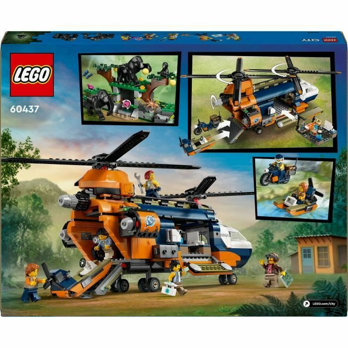 Set de Construcție Lego 60437 Jungle Explorer Helicopter Base Camp Multicolor - Jucarii si jocuri