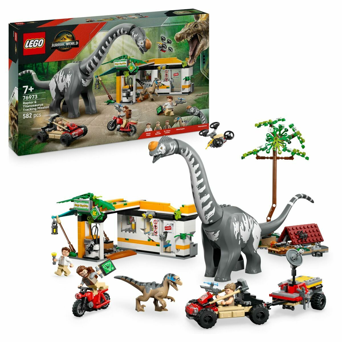 Set de Construcție Lego JURASSIC WORLD 76973 Raptor & Titanosaurus Tracking Mission - Jucarii si jocuri