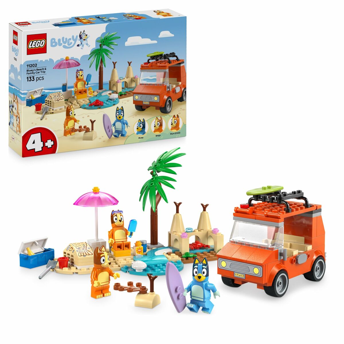 Set de Construcție Lego 11202 Bluey's Beach & Family Car Trip 133 Piese - Jucarii si jocuri