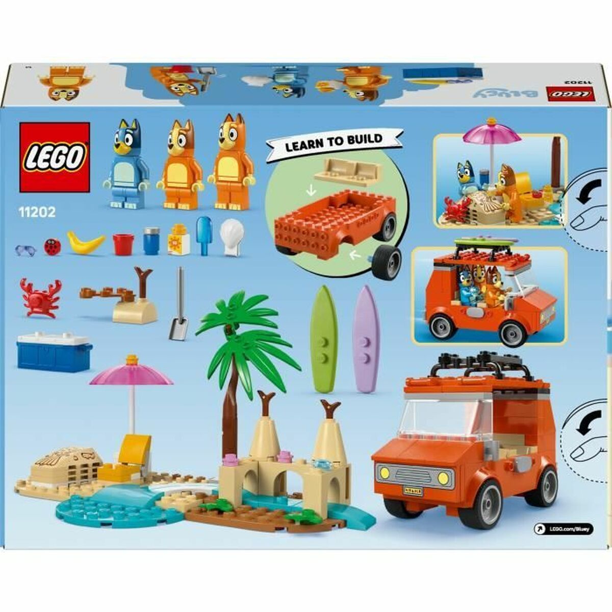 Set de Construcție Lego 11202 Bluey's Beach & Family Car Trip 133 Piese - Jucarii si jocuri