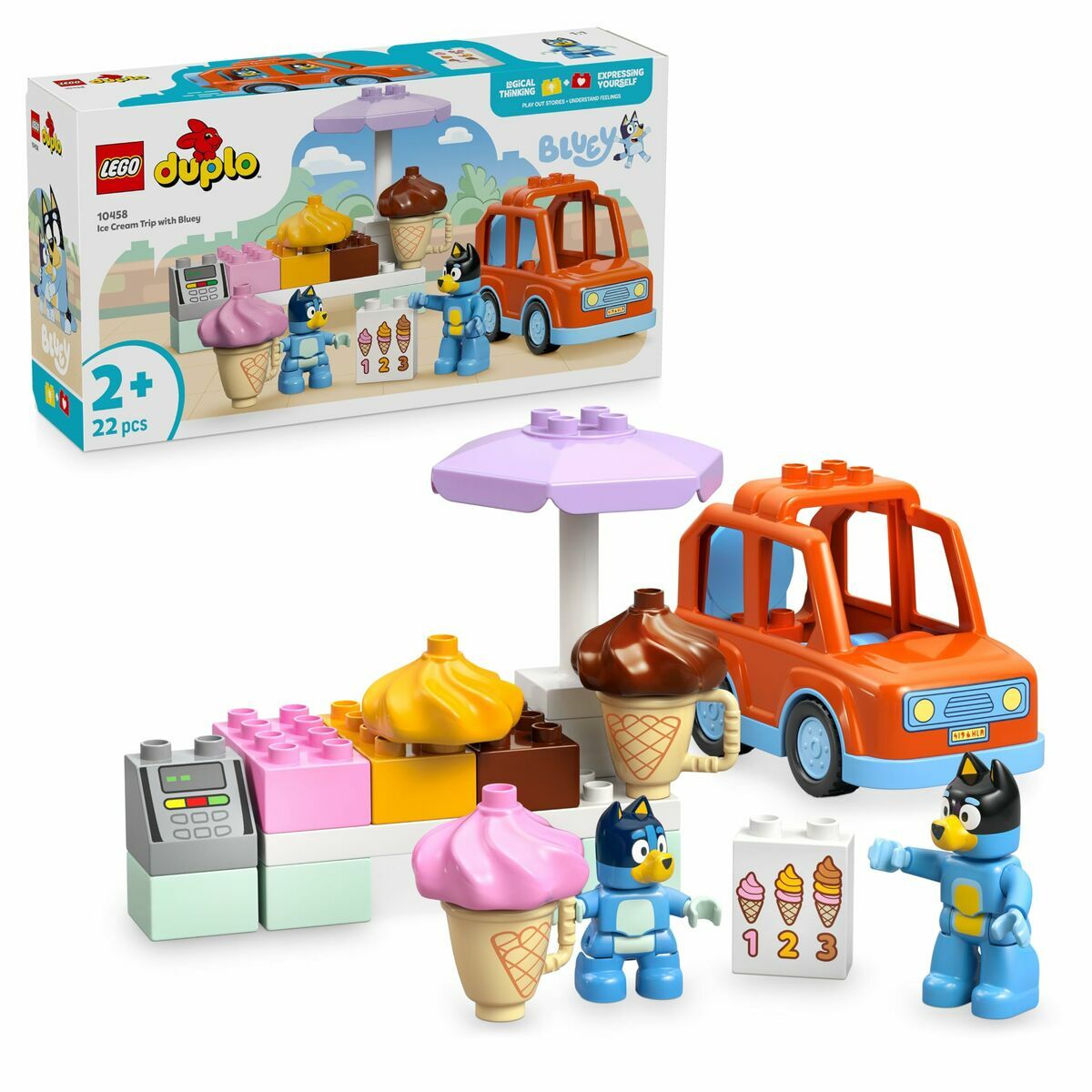 Set de Construcție Lego Duplo 10458 Ice Cream Trip with Bluey 22 Piese - Jucarii si jocuri