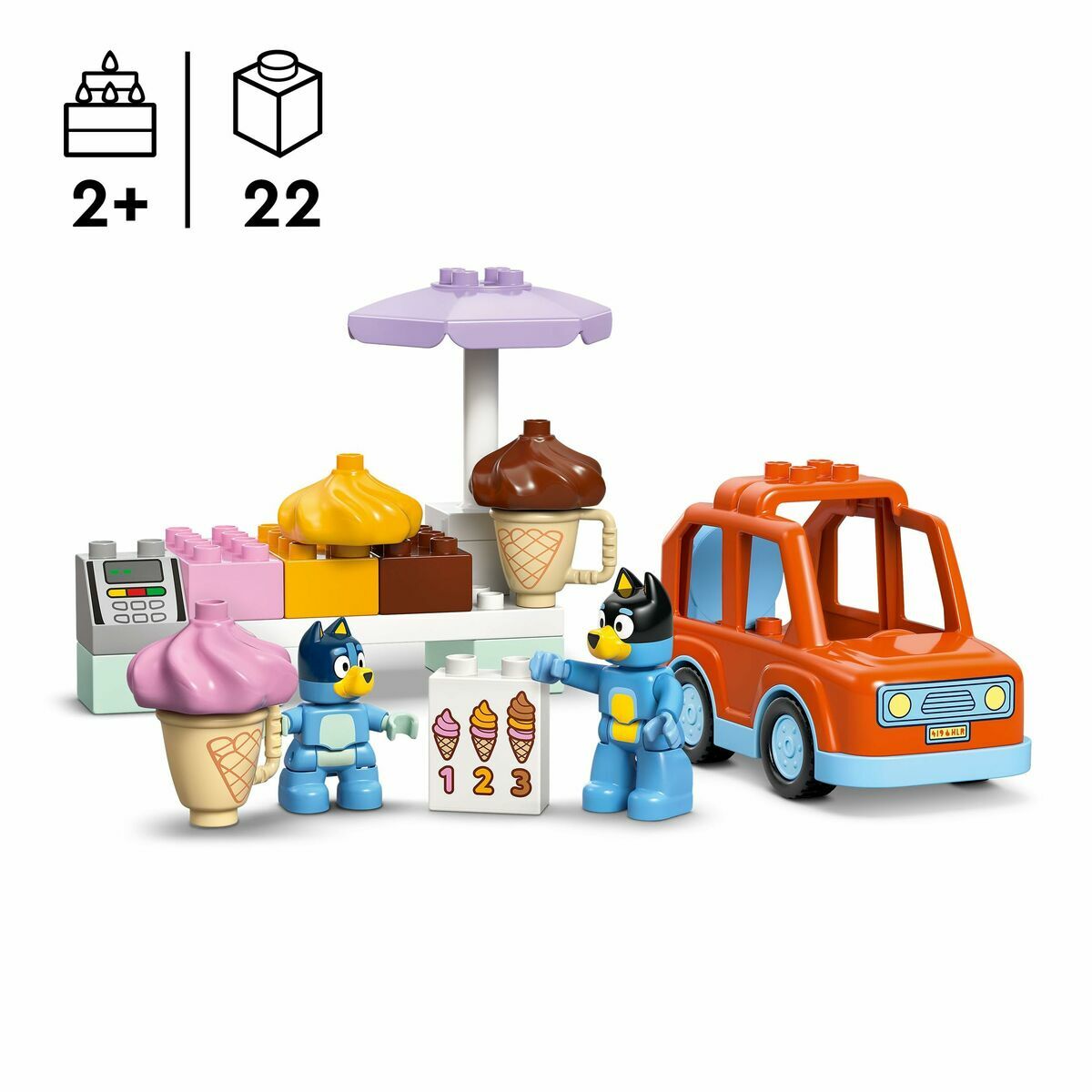 Set de Construcție Lego Duplo 10458 Ice Cream Trip with Bluey 22 Piese - Jucarii si jocuri