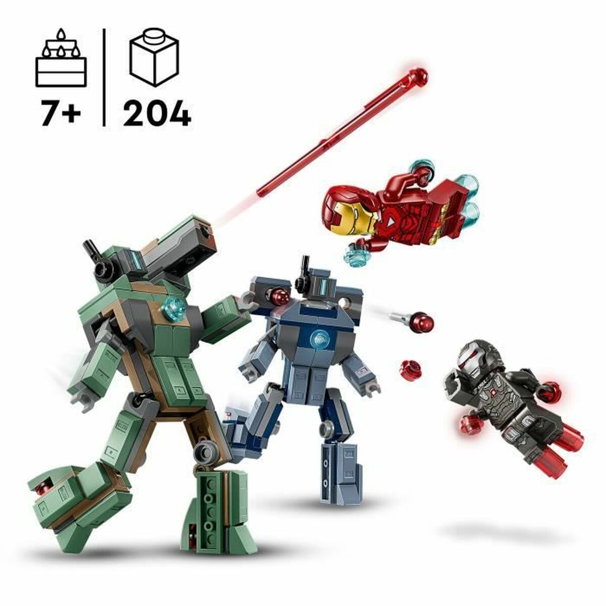 Set de Construcție Lego 76320 Iron Man & War Machine VS Hammer Drones 204 Piese - Jucarii si jocuri