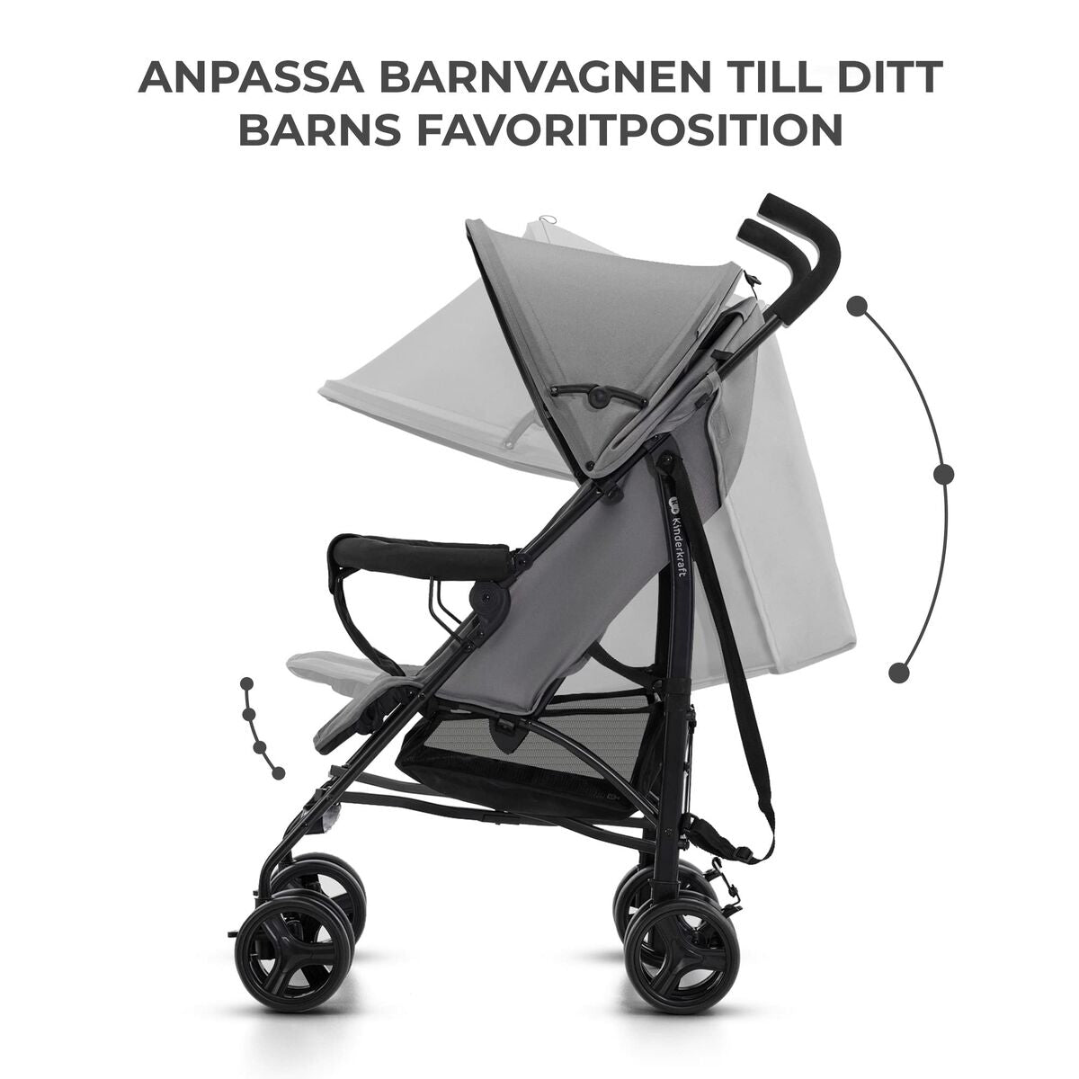 Cărucior de plimbat bebe Kinderkraft KSTIK000GRY0000 Gri 1 Piese - Bebelus, Cărucioare, scaune și accesorii
