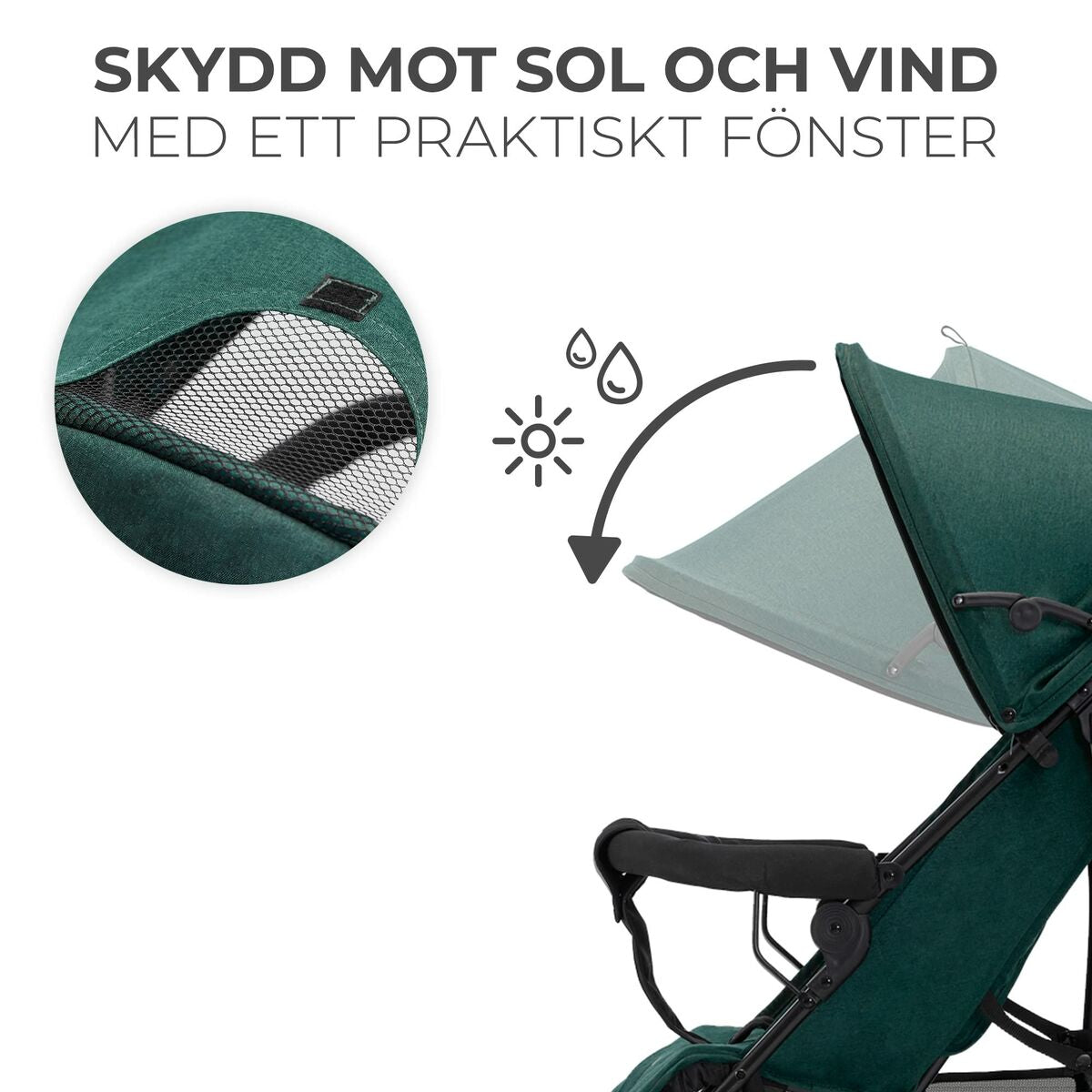 Cărucior de plimbat bebe Kinderkraft KSTIK000GRE0000 Verde 1 Piese - Bebelus, Cărucioare, scaune și accesorii