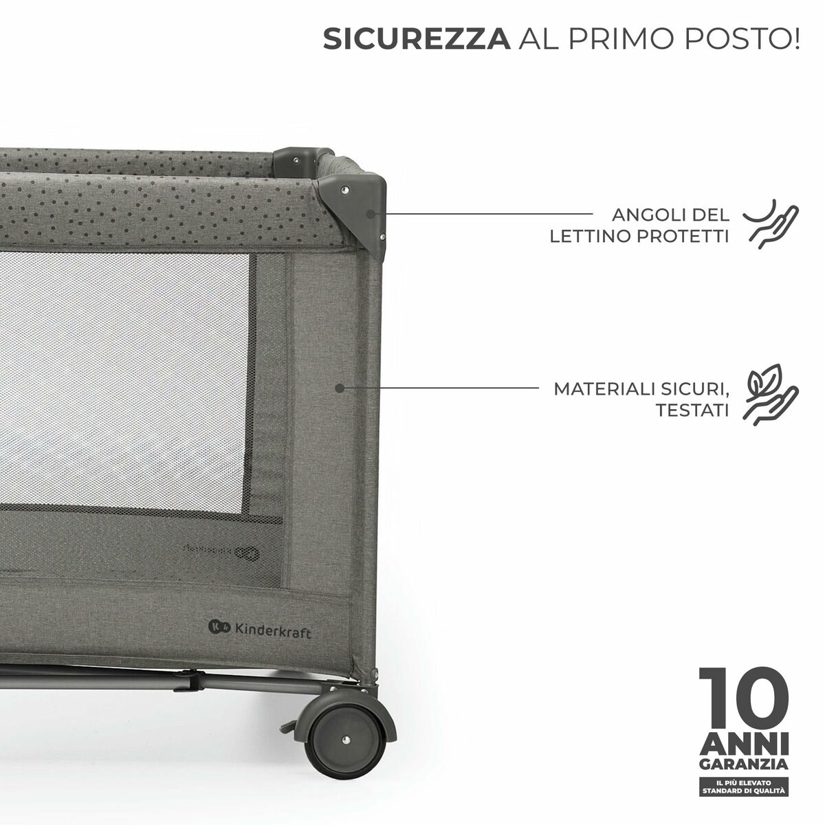 Pătuț de copil Kinderkraft KLJOY02DGR00000 - Bebelus, Dormitor