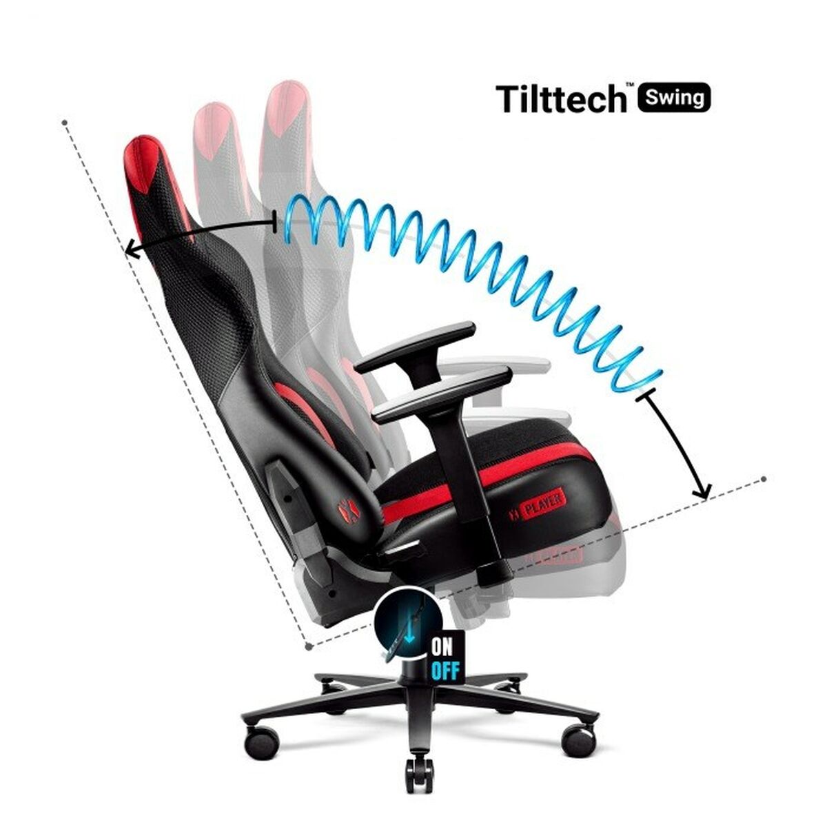 Scaun Gaming Diablo Chairs Diablo X-PLAYER 2.0 Negru Roșu - Acasă și bucătărie, Mobilă