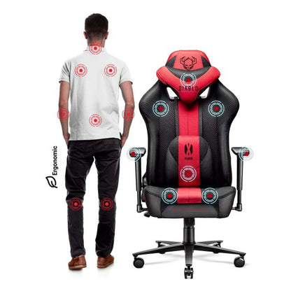 Scaun Gaming Diablo Chairs Diablo X-PLAYER 2.0 Negru Roșu - Acasă și bucătărie, Mobilă