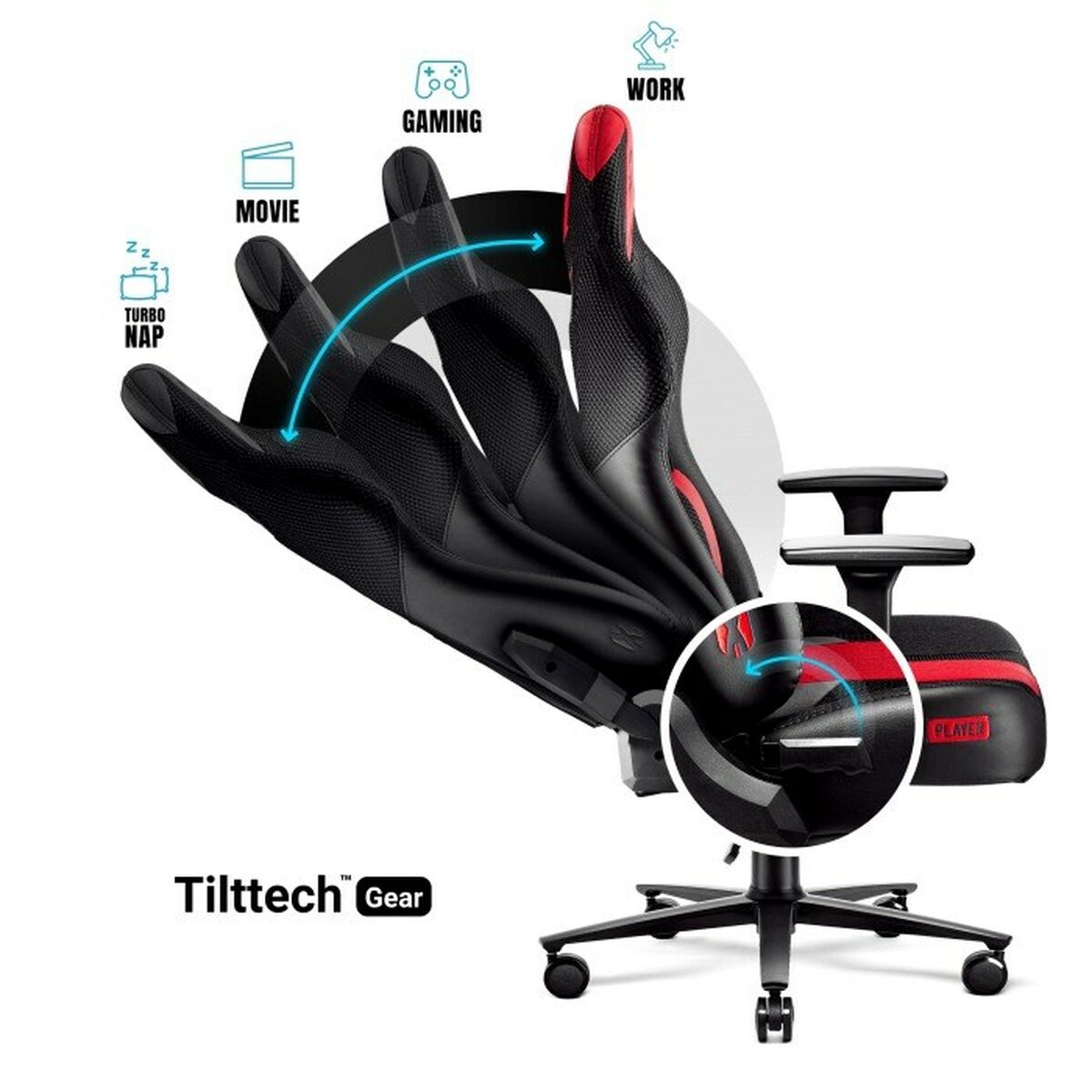 Scaun Gaming Diablo Chairs Diablo X-PLAYER 2.0 Negru Roșu - Acasă și bucătărie, Mobilă