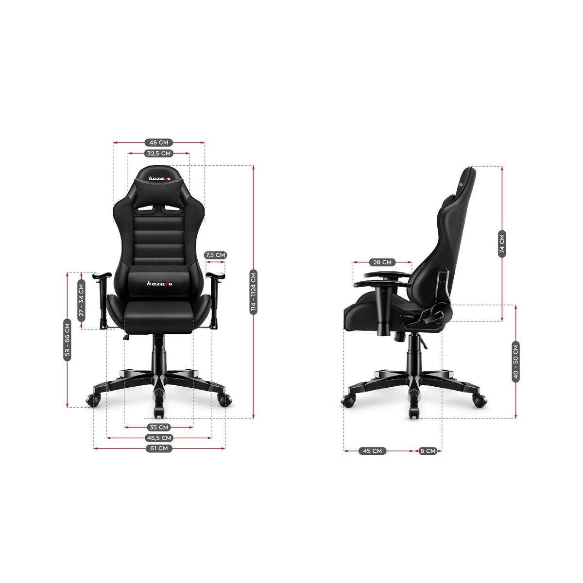 Scaun Gaming Huzaro HZ-Ranger 6.0 Black Negru - Acasă și bucătărie, Mobilă
