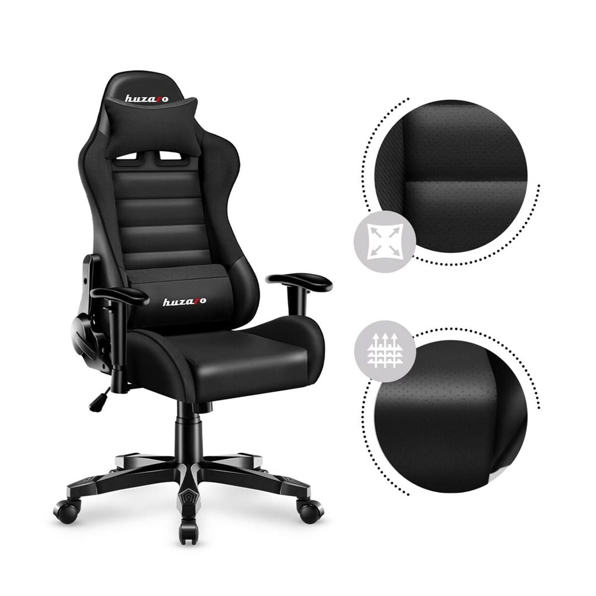 Scaun Gaming Huzaro HZ-Ranger 6.0 Black Negru - Acasă și bucătărie, Mobilă