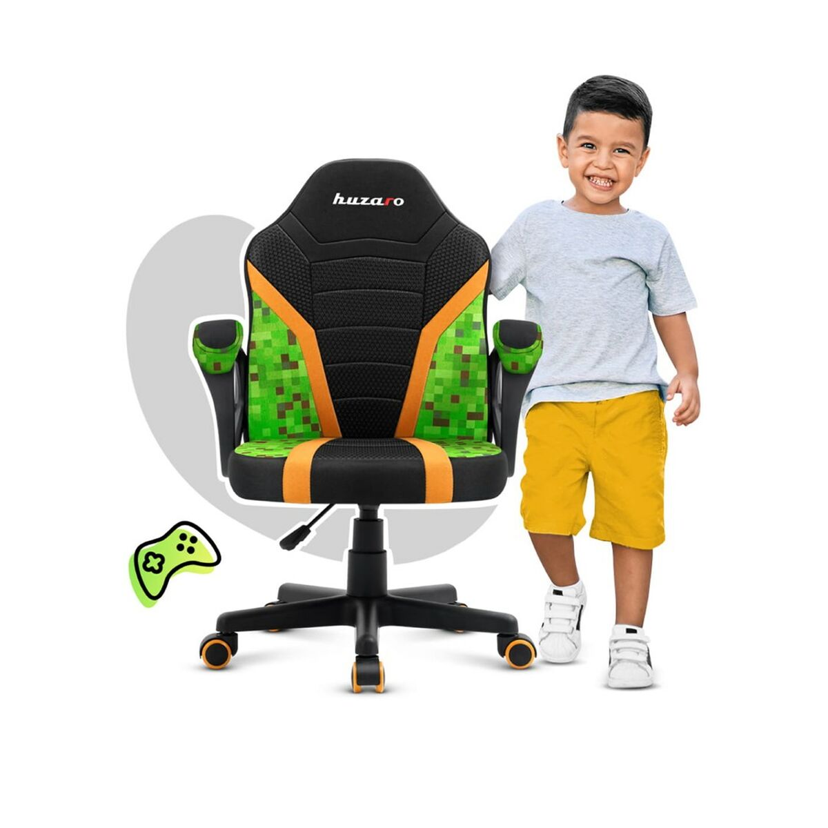 Scaun Gaming Huzaro HZ-Ranger 1.0 Pixel mesh Cu imprimeuri - Acasă și bucătărie, Mobilă