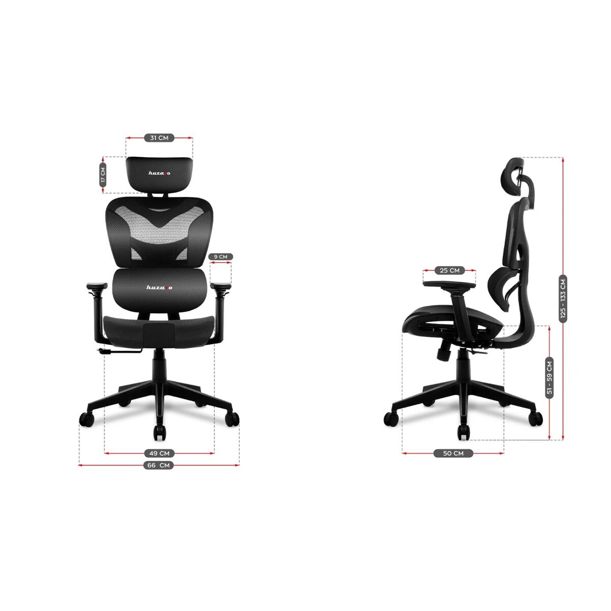 Scaun Gaming Huzaro Combat 8.0 Carbon Negru - Acasă și bucătărie, Mobilă
