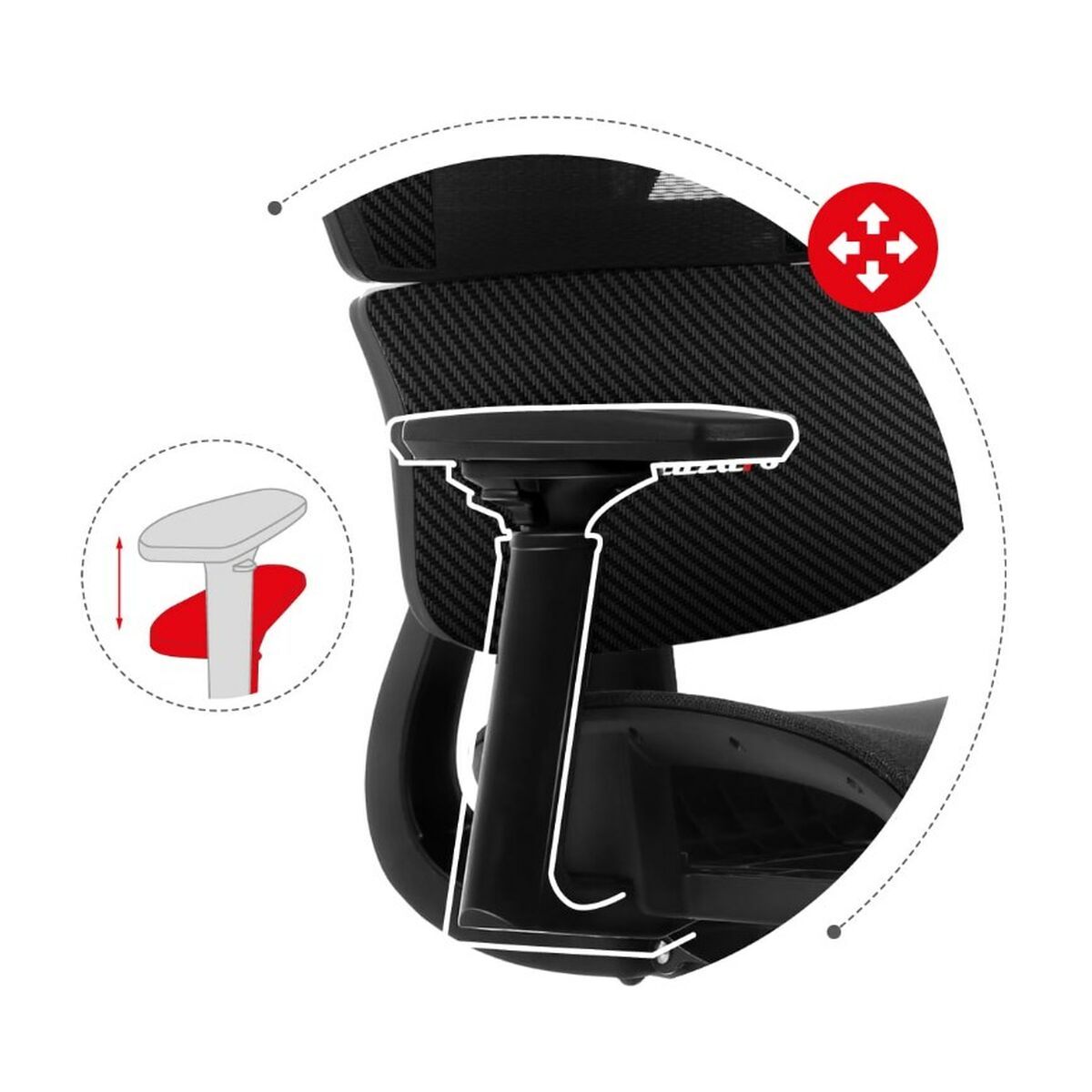 Scaun Gaming Huzaro Combat 8.0 Carbon Negru - Acasă și bucătărie, Mobilă