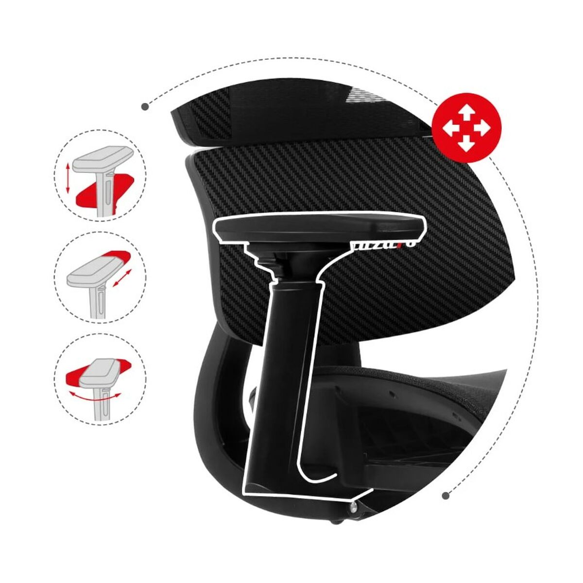 Scaun Gaming Huzaro Combat 8.0 Carbon Negru - Acasă și bucătărie, Mobilă