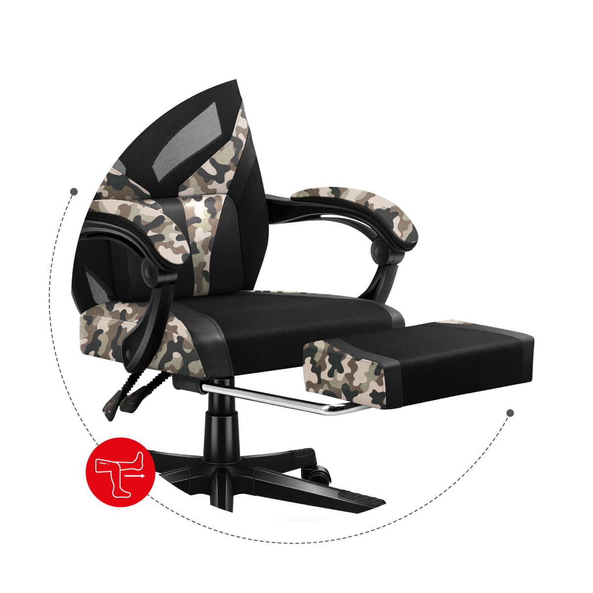 Scaun Gaming Huzaro Combat 5.0 Negru - Acasă și bucătărie, Mobilă