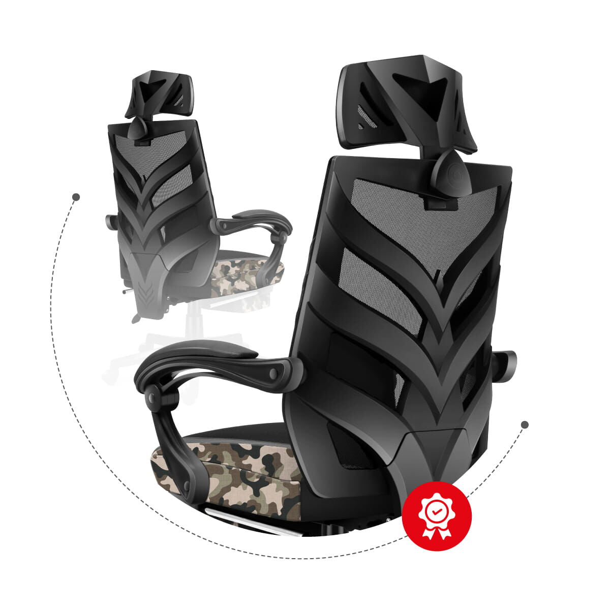 Scaun Gaming Huzaro Combat 5.0 Negru - Acasă și bucătărie, Mobilă